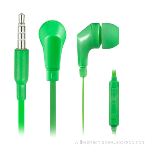 Yellow ear-buds noise-cancelling with mic